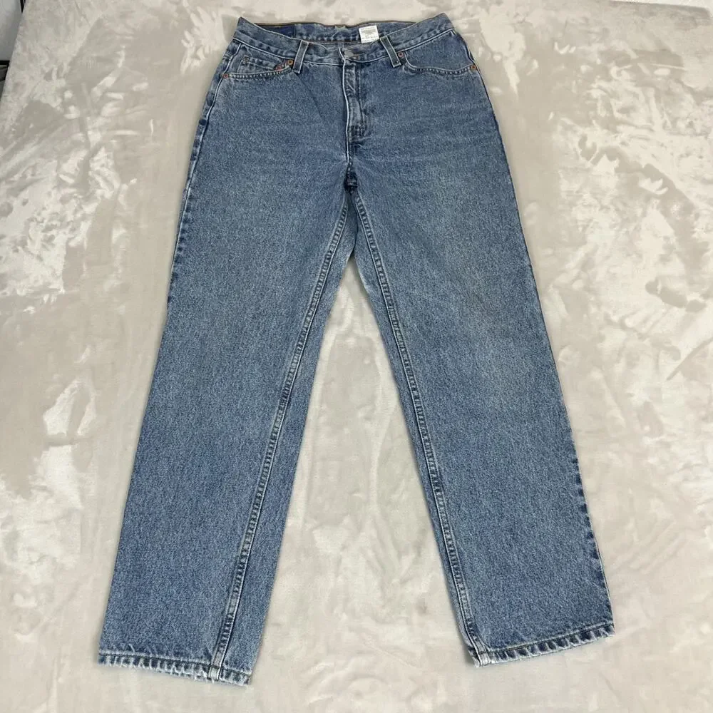 VTG Levis 512 Jeans Womens 10 Blue Denim Slim Fit Straight Leg‎ Bleached Grunge